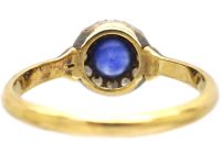 Edwardian 18ct Gold & Platinum, Sapphire & Diamond Cluster Ring