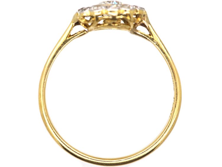 Edwardian 18ct Gold & Platinum Daisy Cluster Ring