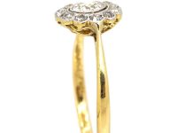 Edwardian 18ct Gold & Platinum Daisy Cluster Ring
