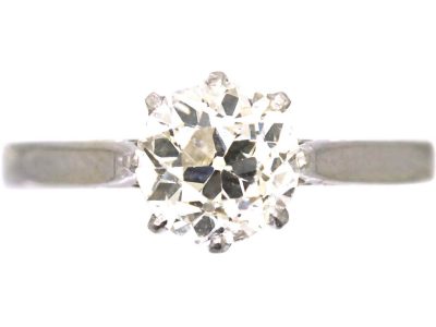 Early 20th Century 18ct White Gold & Platinum Solitaire Diamond Ring