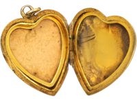 Edwardian 15ct Gold Heart Shaped Locket set with a Diamond