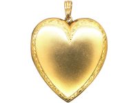 Edwardian 10 Carat Gold Large Heart Shaped Locket