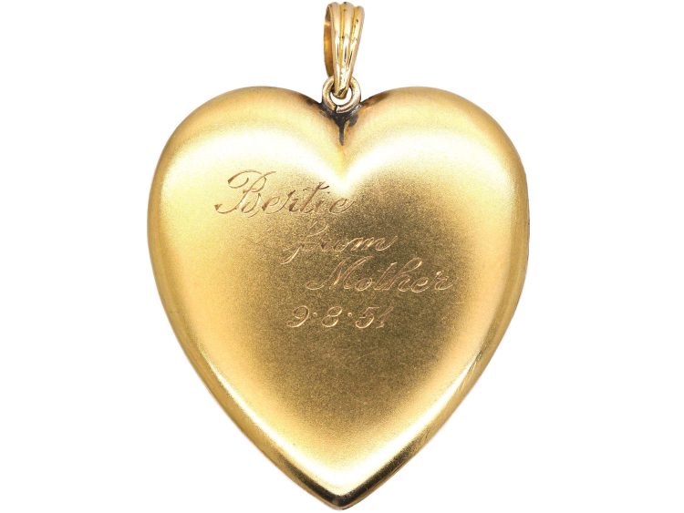 Edwardian 10 Carat Gold Large Heart Shaped Locket