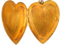 Edwardian 10 Carat Gold Large Heart Shaped Locket