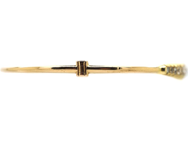Edwardian 15ct Gold Bangle set with Diamonds