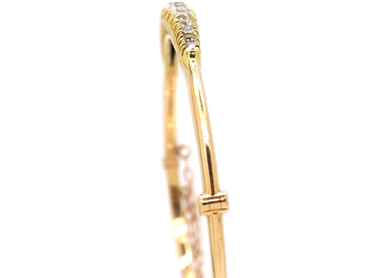 Edwardian 15ct Gold Bangle set with Diamonds