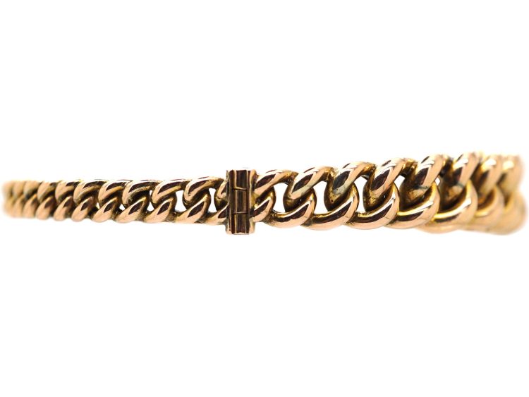 Edwardian 9ct Gold Curb Design Bangle