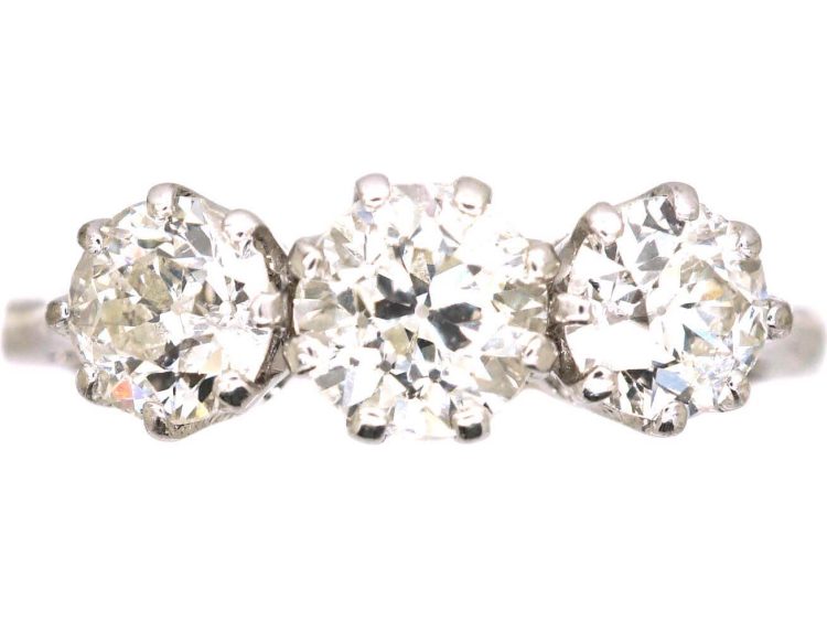 18ct White Gold Three Stone Diamond Ring