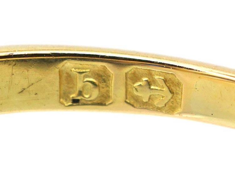 Edwardian 18ct Gold Two Stone Sapphire Crossover Ring