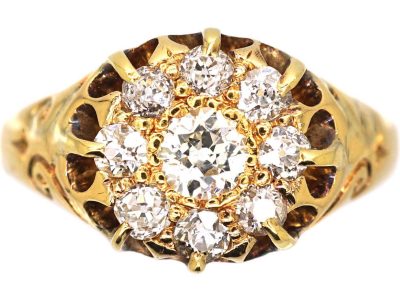 Edwardian 18ct Gold Diamond Cluster Ring