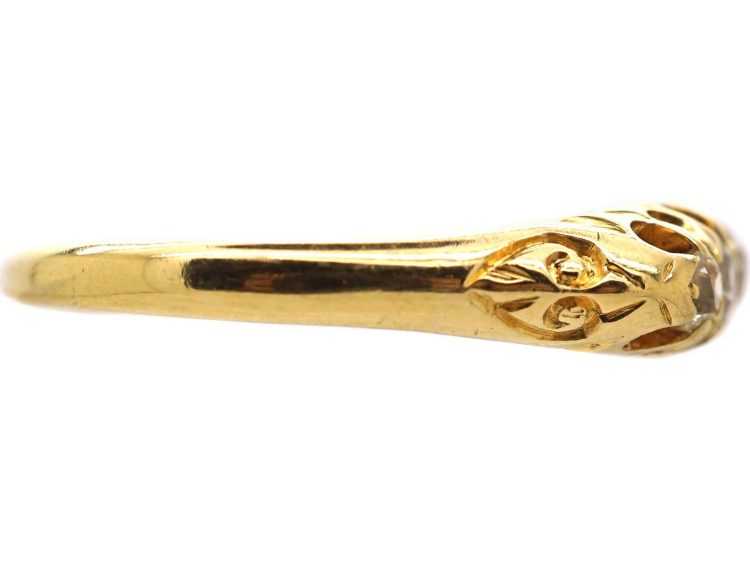 Edwardian 18ct Gold, Five Stone Claw Set Diamond Ring