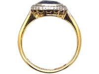Edwardian 18ct Gold & Platinum, Sapphire & Diamond Cluster Ring by Boodle & Dunthorne
