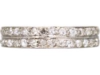 Edwardian Platinum Two Row Diamond Eternity Ring