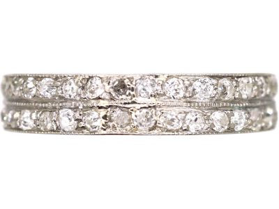 Edwardian Platinum Two Row Diamond Eternity Ring