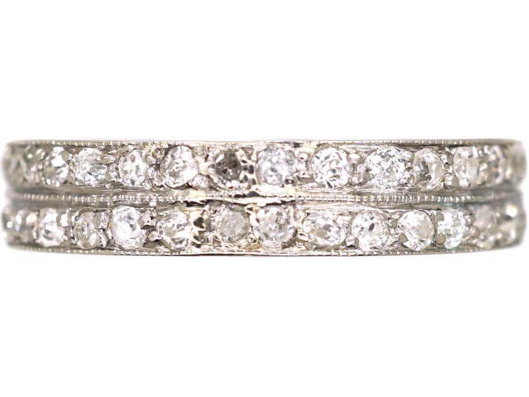 Edwardian Platinum Two Row Diamond Eternity Ring