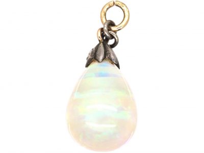 Edwardian Opal & Rose Diamond Pendant