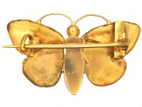 Georgian 15ct Gold Butterfly Brooch set with a Chrysolite & a Garnet