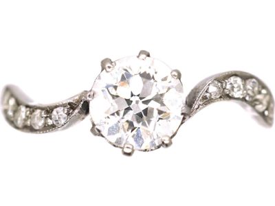Edwardian Platinum Diamond Twist Ring