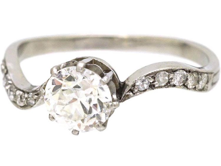 Edwardian Platinum Diamond Twist Ring