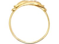 Victorian 18ct Gold Double Snake Ring set with Diamonds