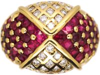 18ct Gold, Ruby & Diamond Kite Design Ring
