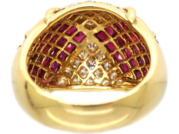 18ct Gold, Ruby & Diamond Kite Design Ring