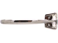 18ct White Gold Ring set with a Square Step Cut Diamond