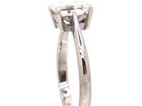 18ct White Gold Ring set with a Square Step Cut Diamond
