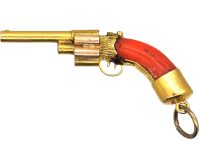 Victorian Gold & Coral Gun Pendant