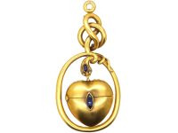 19th Century 14ct Gold & Sapphire Russian Snake Pendant with Vinaigrette