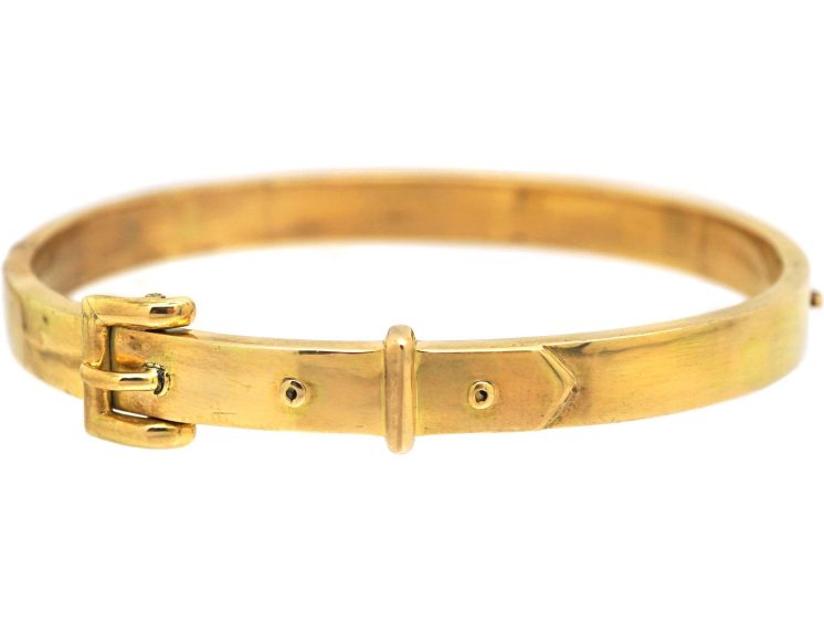 Edwardian 10ct Gold Buckle Bangle