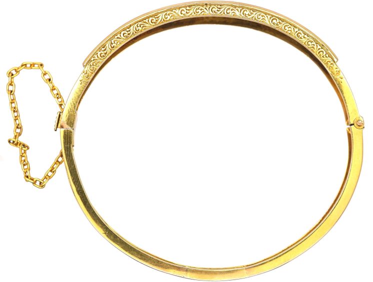 Edwardian 15ct Gold Bangle set with Sapphires & Diamonds