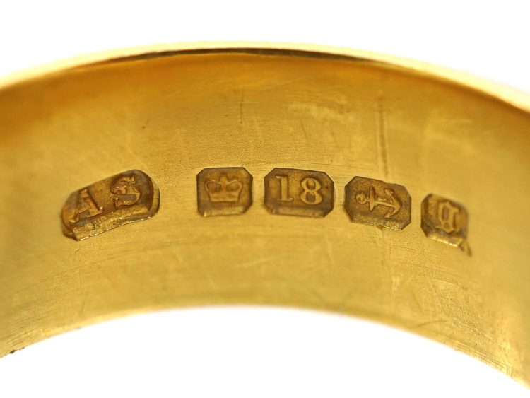 Victorian Three Colour 18ct Gold Acorn & Oak Leaf Wedding Ring