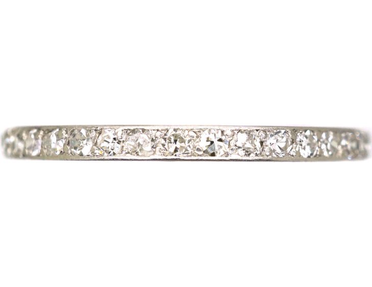 Early 20th Century Platinum Diamond Narrow Eternity Ring