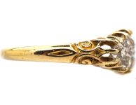 Victorian 18ct Gold Boat Shaped Ring set with Diamonds