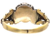 Georgian 9ct Gold & Silver Giardinetti Ring set with Rose Diamonds & Rubies