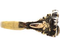 Georgian 9ct Gold & Silver Giardinetti Ring set with Rose Diamonds & Rubies