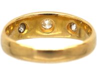 Victorian 18ct Gold Three Stone Diamond Gypsy Ring