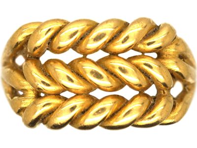 Edwardian 18ct Gold Illusion Keeper Ring