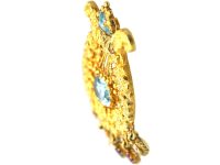 Georgian 15ct Gold Lyre Brooch Spelling Regard
