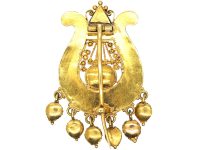 Georgian 15ct Gold Lyre Brooch Spelling Regard