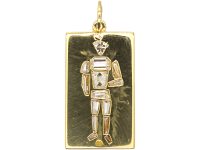 French Early 20th Century 18ct Gold Jockey Pendant set with Diamonds