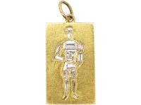 French Early 20th Century 18ct Gold Jockey Pendant set with Diamonds