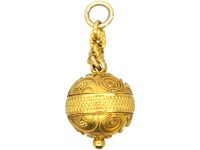 Victorian 15ct Gold Etruscan Revival Ball Pendant