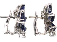 18ct White Gold, Sapphire & Diamond Earrings