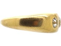 Victorian 18ct Gold Three Stone Diamond Rub Over Ring