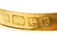 Edwardian 18ct Gold Ring set with a Large Cabochon Opal surrounded by Diamonds