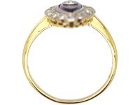 Art Deco 18ct Gold & Platinum, Marquise Ring set with an Amethyst & Diamonds by Henry Barnett Joseph