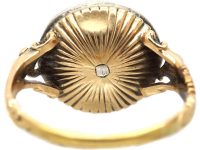 Georgian 15ct Gold & Silver Old Mine Cut Diamond Cluster Ring