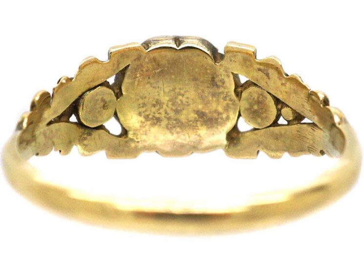 Georgian 15ct Gold & Silver Cluster Ring set with Rubies & Old Mine Cut Diamonds
